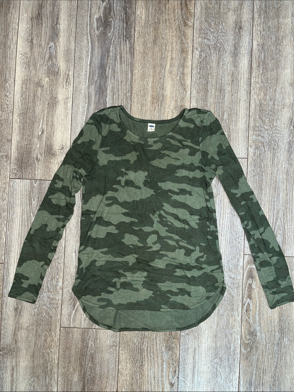 Old Navy Olive Green Camo Long Sleeve Tee